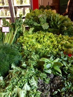 Artfully displayed produce at the market